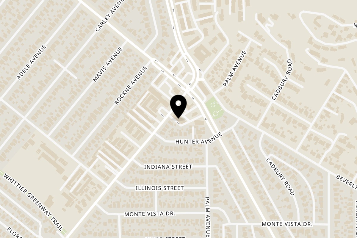 Map showing the location of Big T's Pizza Big T's Pizza Whittier on 5416 Norwalk Blvd in Whittier